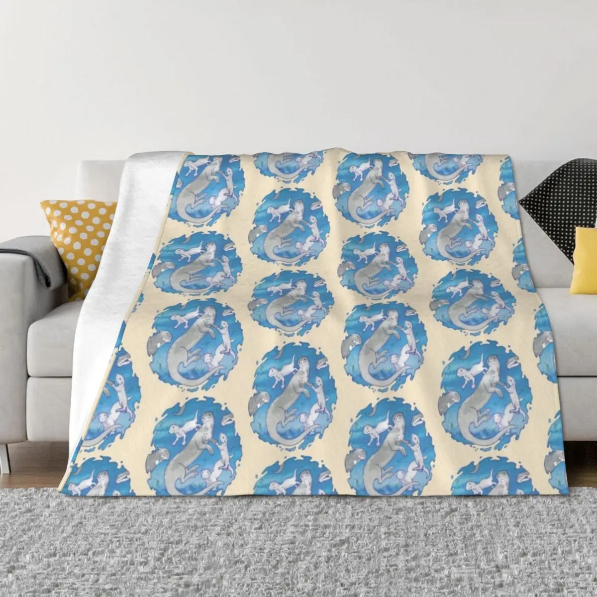 

Giant River Otter Throw Blanket Thermal Sofas decorative Softest Blankets
