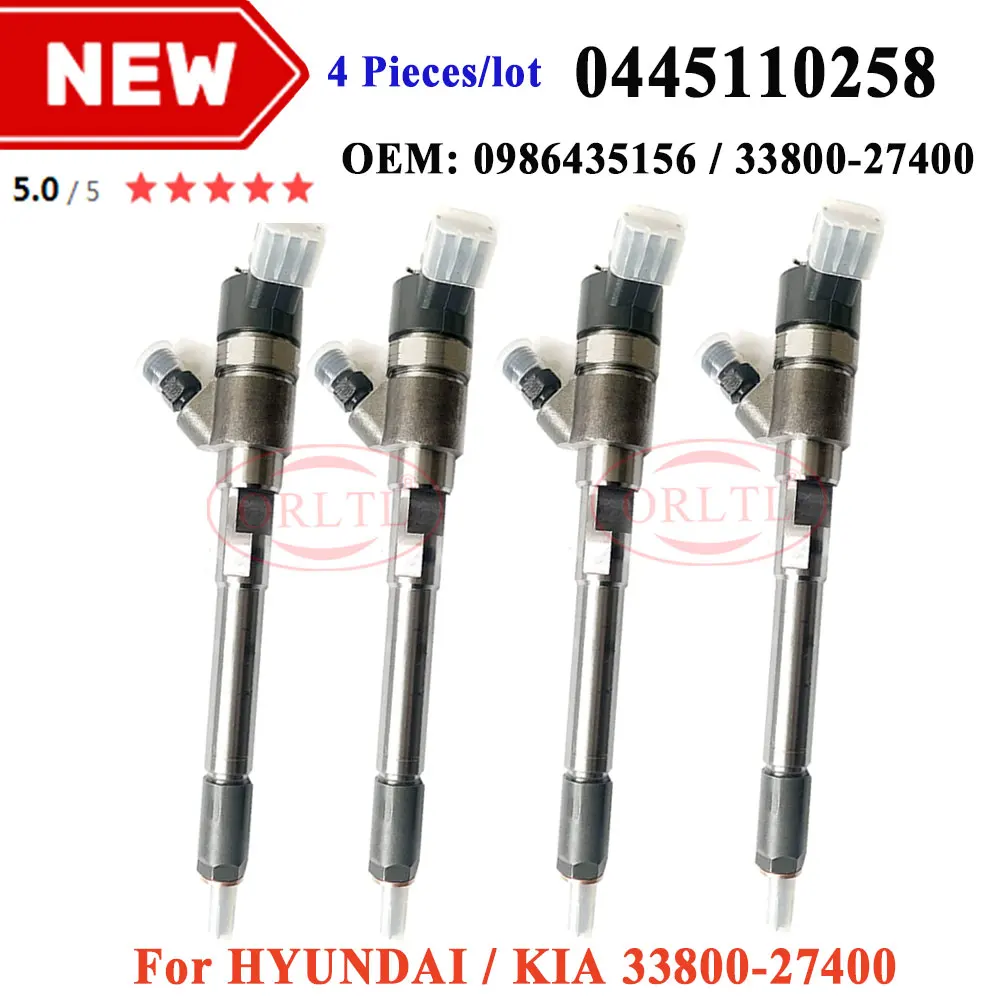 

Новые дизельные форсунки 33800-27400 0445110258 (4 шт.) для HYUNDAI KIA 0 445 110 258