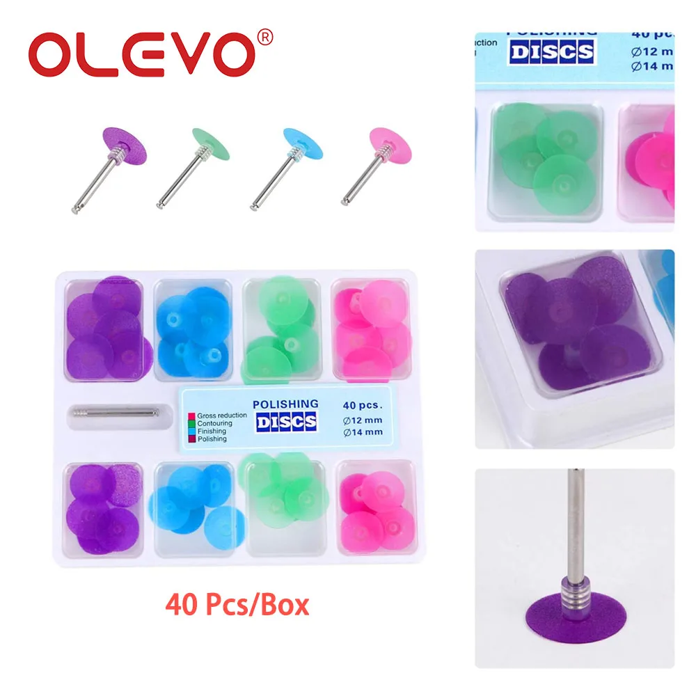 OLEVO Dental Polishing Disc Gross Reduction Contouring Composite Finishing Strips Mandrel Set Materials Teeth Whitening RA Shank