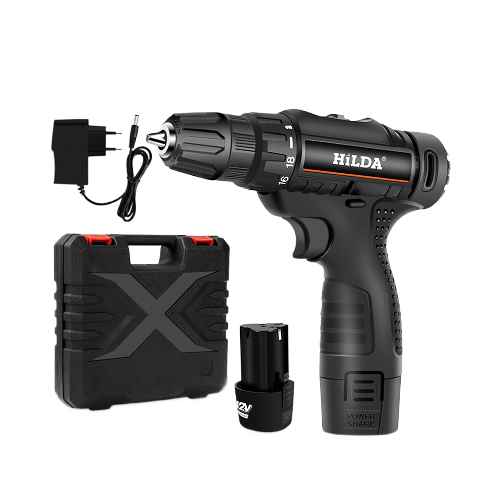 HiLDA 12V Electric Screwdriver Lithium Electric Drill Household Wireless Impact Drill Charging Screwdriver Electric Drill