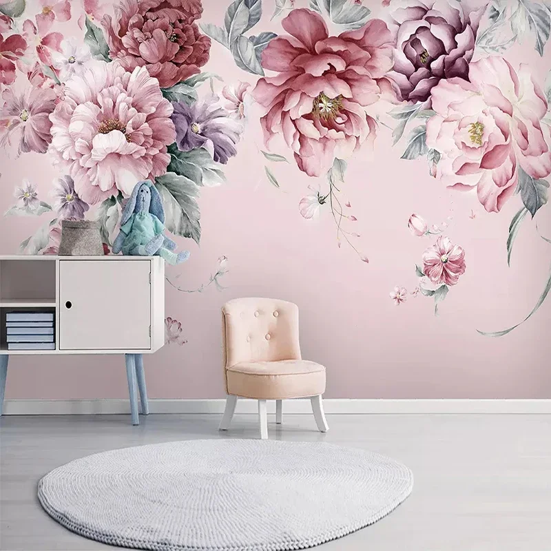 Custom Any Size Mural Wallpaper Modern Pastoral Flowers Hand Painted Photo Wall Paper Living Room Wedding House Papel De Parede