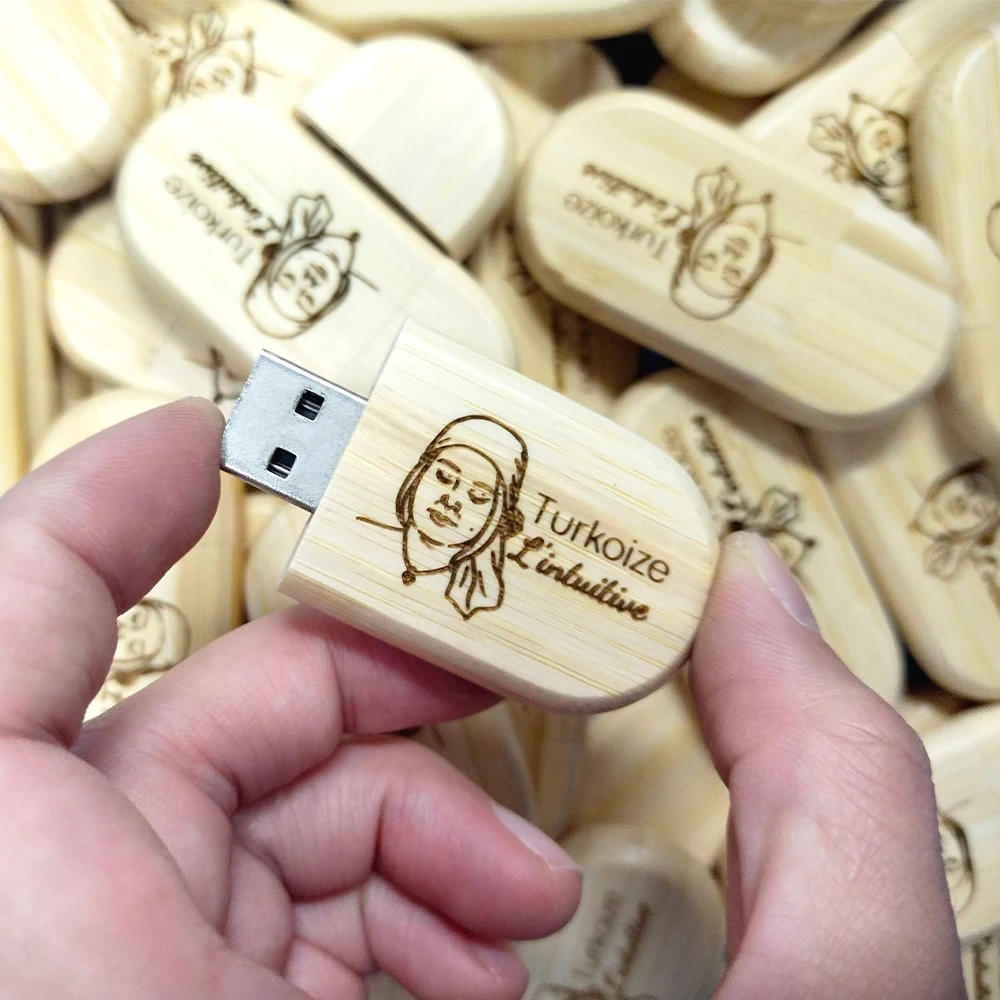 30pcs/Lot (Free LOGO) High speed USB2.0 Flash Drive Wooden Pendrive 4GB 8GB 16GB 32GB Memory Stick 128G 64G Memoria Wedding Gift