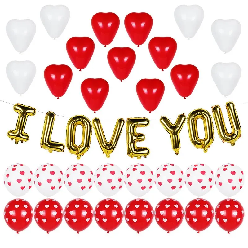 Red Heart Balloons Wedding Background Room Decor Valentine S Day Decor Anniversary Birthday Party Decorations Love Balloon