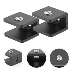 8 Pcs Glass Clip Shelf Brackets Wall Mount Black Shelves Shower Clamp Holder Clips Adjustable Wooden