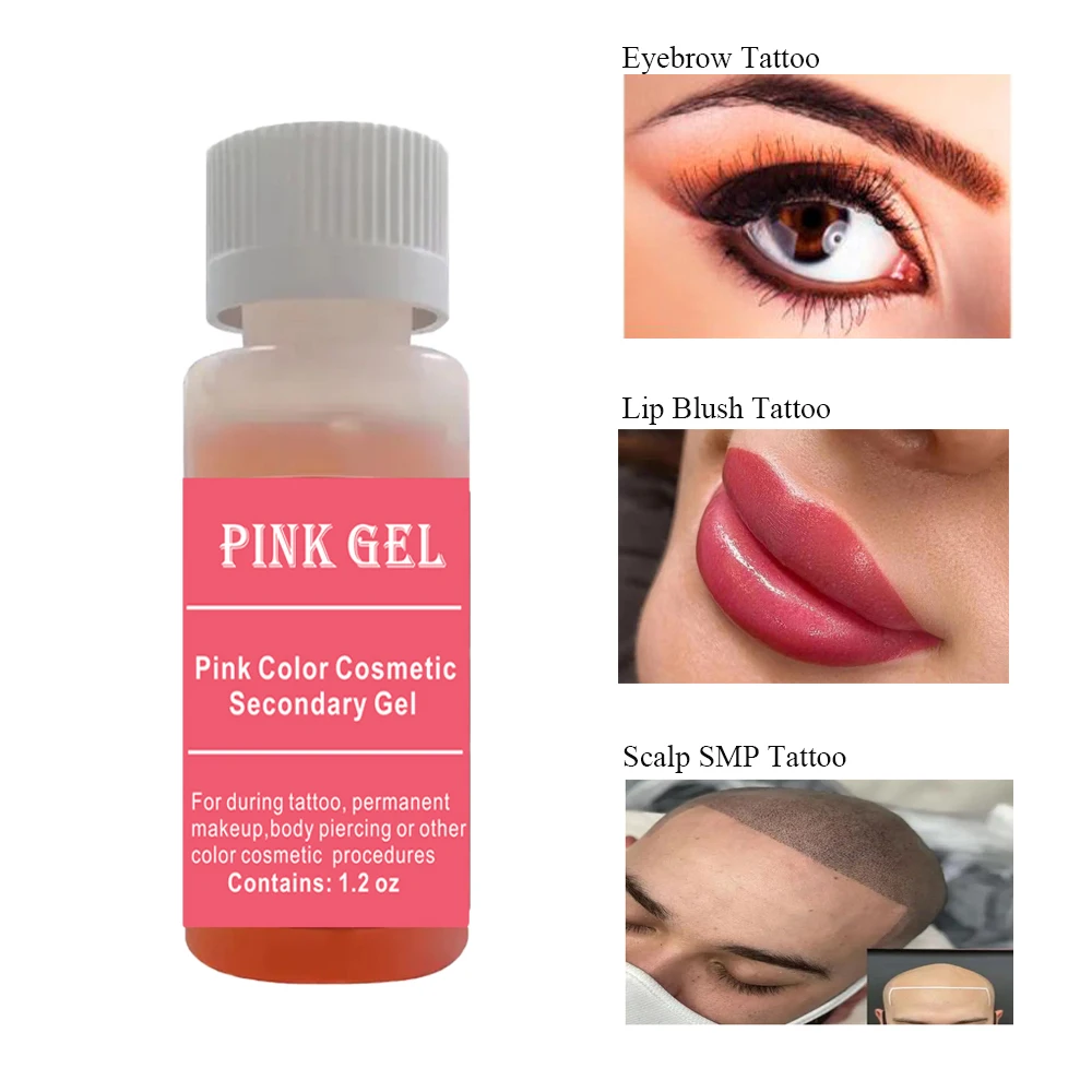 Tattoo Roze Gel Voor Tijdens Permanente Make-Up Wenkbrauw Lip Cosmetische Kleur Tijdens Verzorging Gel 1.2 Oz