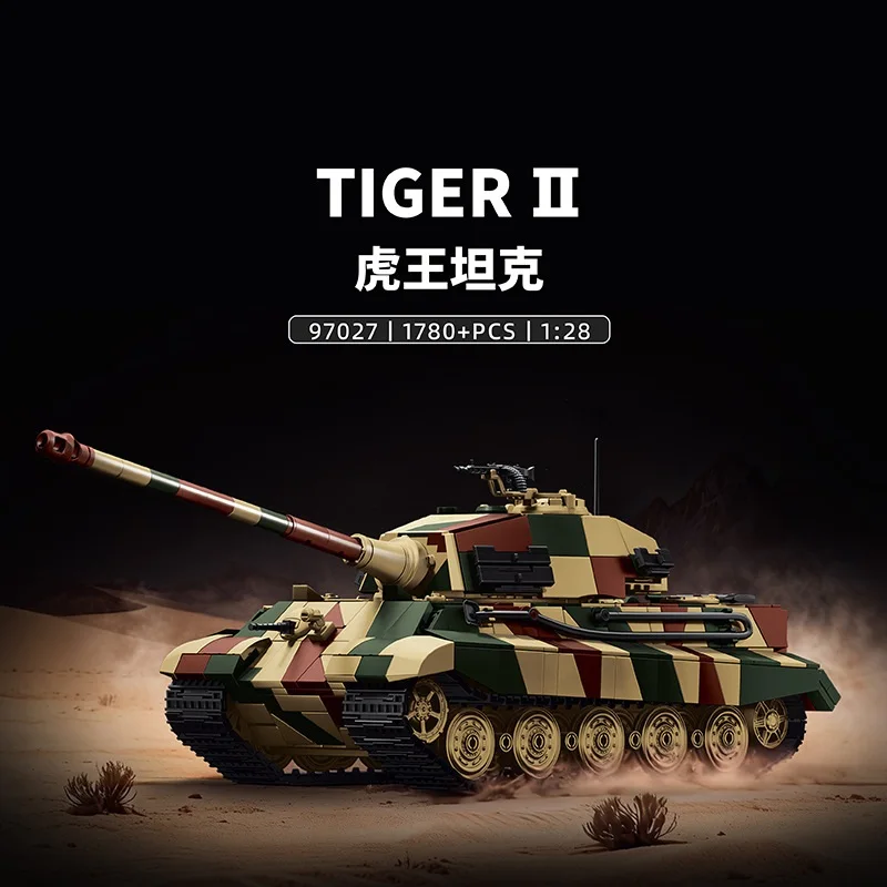 

1780pcs World War II Tiger King Heavy Tank Military NO.97027 Model Educational Building Blocks MOC Collectible Toy for Adults
