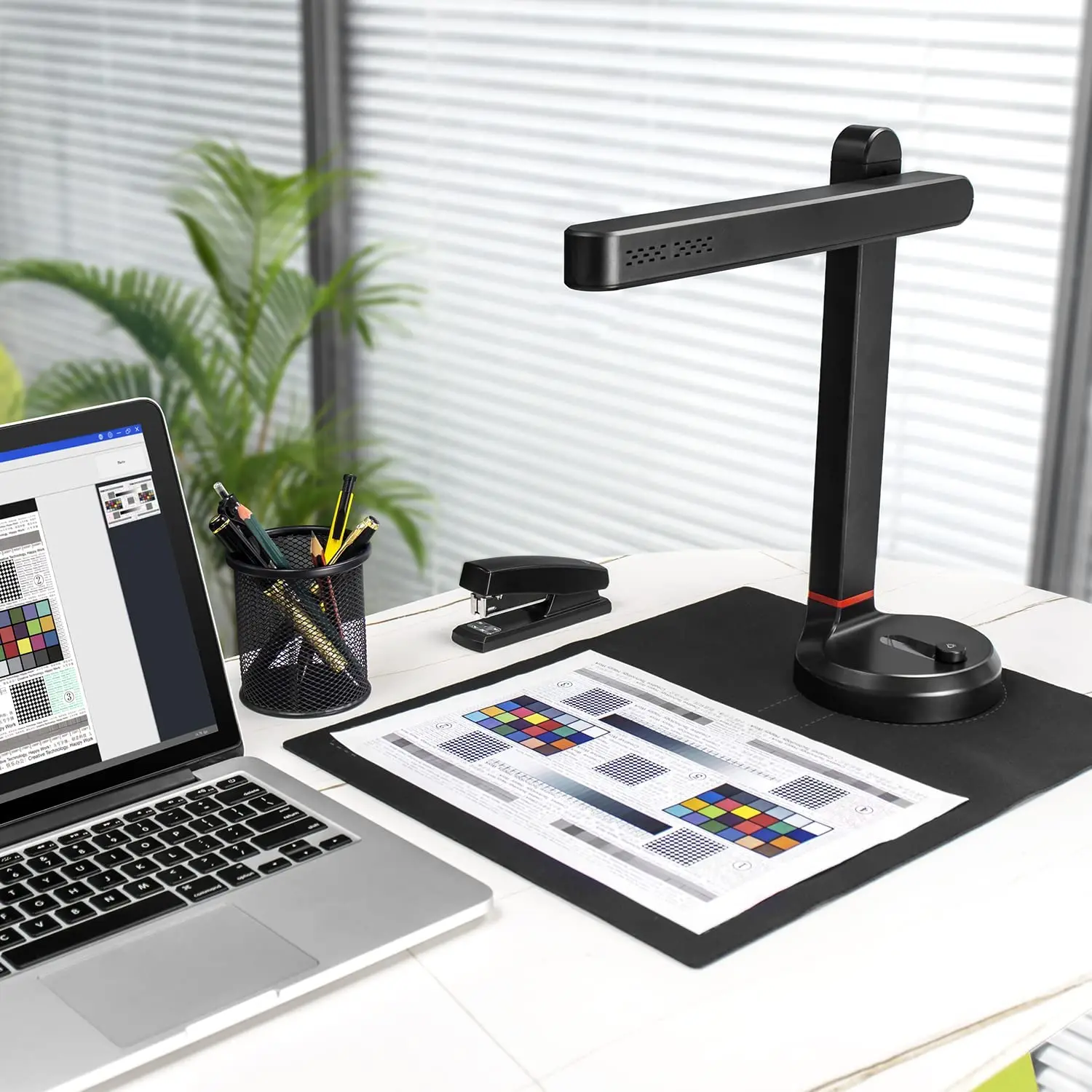 High-Speed Document Camera, Smart Document Scanner with OCR Function A4 Camera Scanner 8 Mega-Pixel Lens with LED Lights Adjusta