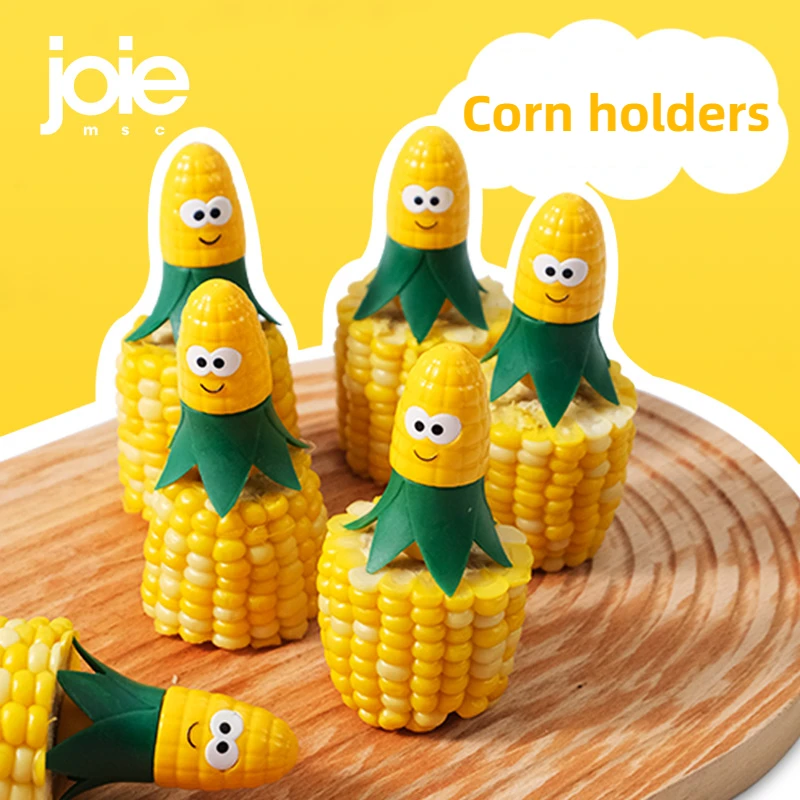 Joie Corn Holders Children Safe Heat-resistant Corn Tools For Hot Corn Stainless Steel Forks BPA-free Food Grade Plastic Handles