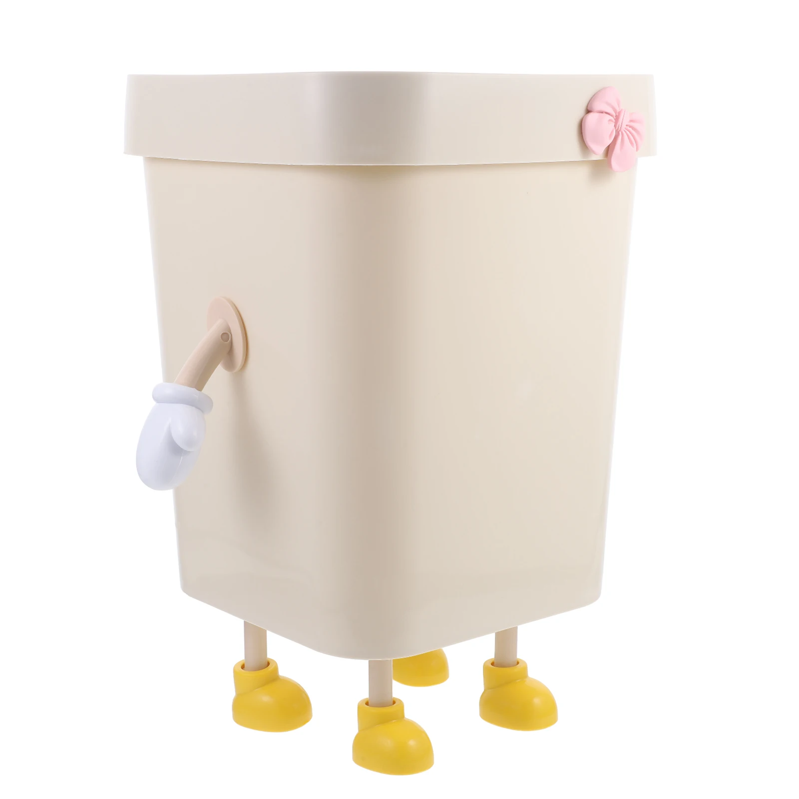 

Large Capacity Plastic Garbage Can Solid Waste Container Non-Slip Storage Basket for Bedroom Office Bathroom