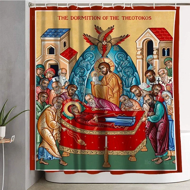 The Nativity Scenes Dormition Of Mother Of God Circumcision Of Jesus Farbic Shower Curtain By Ho Me Lili For Bathroom Decor