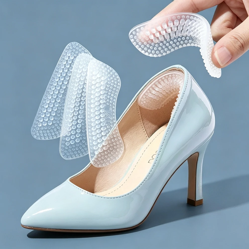 Silicone Heel Grips, Anti-Slip Heel Cushions Inserts Pads, Upgraded Heel Stickers, Foot Care Protector for Men & Women