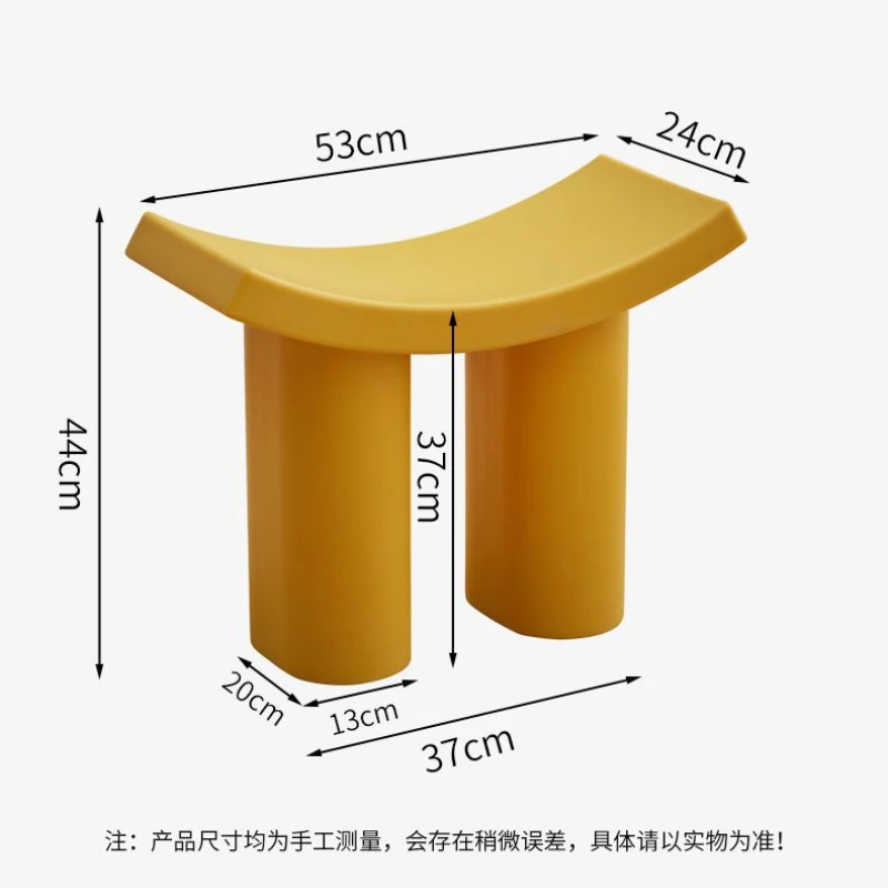 Nordic Curved Shoe Changing Stool Household Modern Doorway Light Luxury Plastic Small Stool Living Room Chair Low Bench Sillas