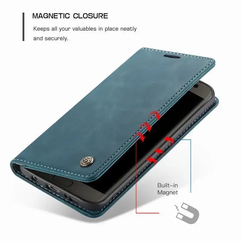 Custodia in pelle per Samsung Galaxy S7 Edge Luxury Magnetic Flip portafoglio multifunzionale Cover per Samsung S 7 S7edge Coque