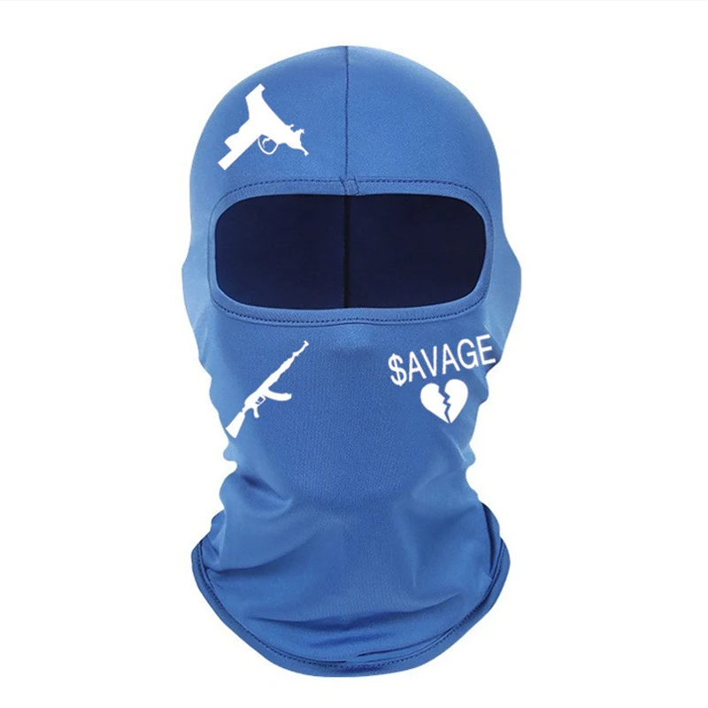 Outdoor cycling windproof, sun proof, breathable neck protection, hot stamping printed ice silk headgear, milk silk ski mask