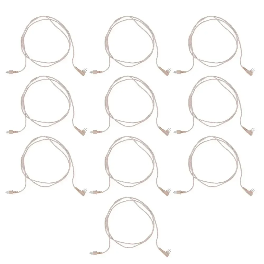 10Pcs Hearing Aid Replacement Cord Wear Resistant Replace Accessories 3 Pin Hearing Aid Receiver Cable PVC Material for Hear Aid