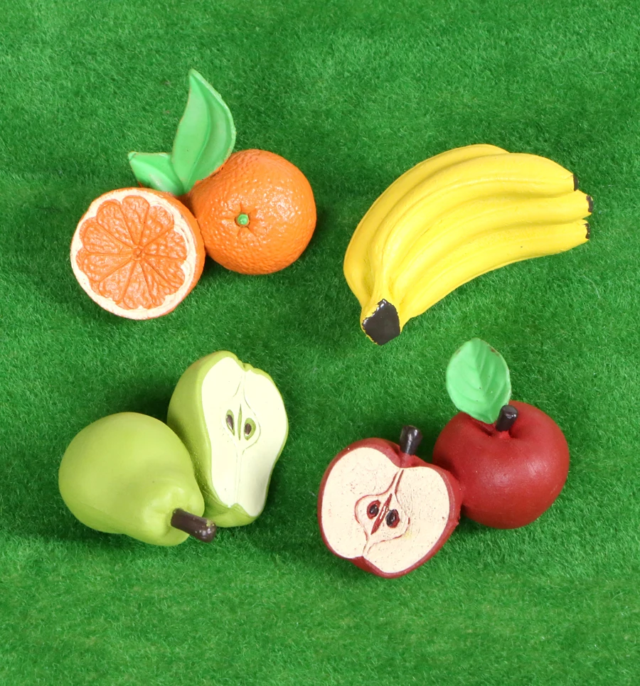 Hand Painted Realistic Vegetable Fruit Solid PVC Plastic Figurines Apple Corn Action Figure Montessori Educational Toy For Kid