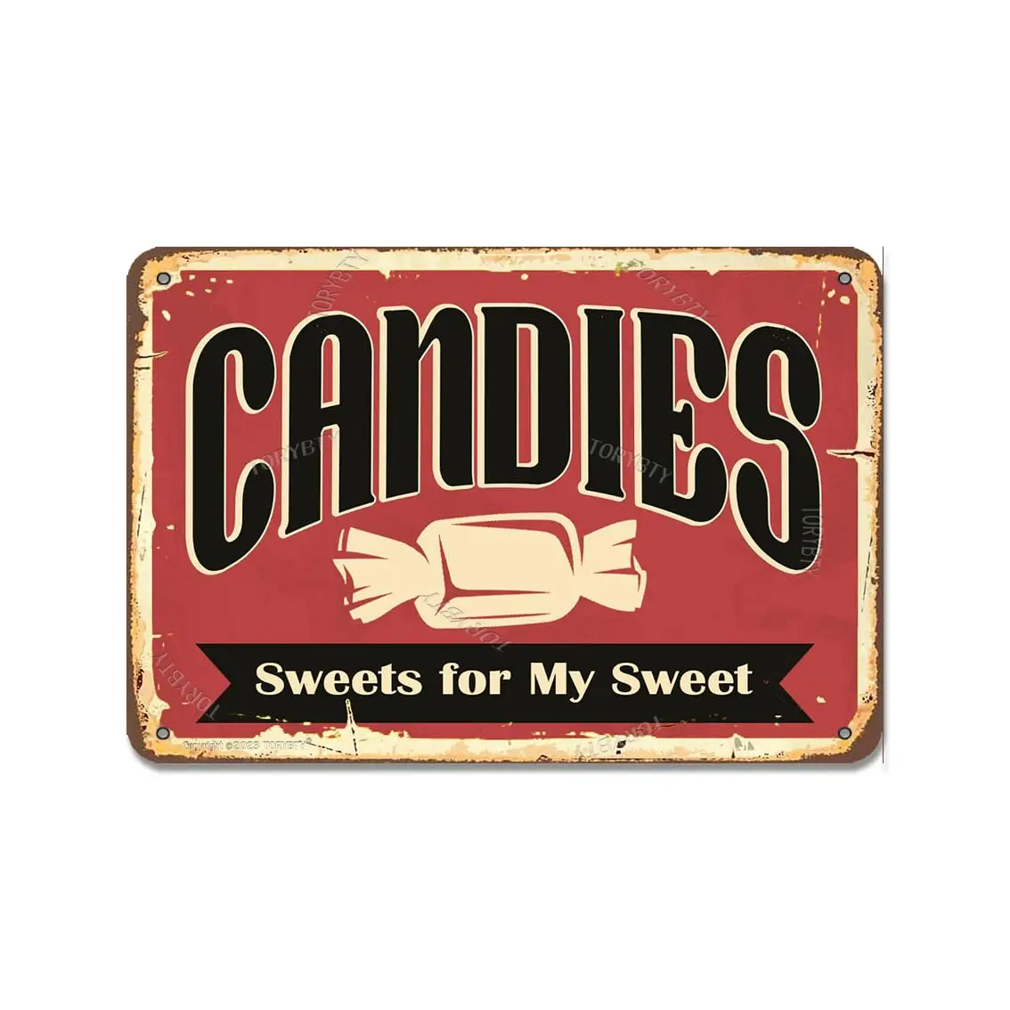 Candies Sweets For My Sweet  Retro Look Tin Decoration Crafts Sign for Home Kitchen Farmhouse Cafe Coffee Shop Snack Bar Funny W