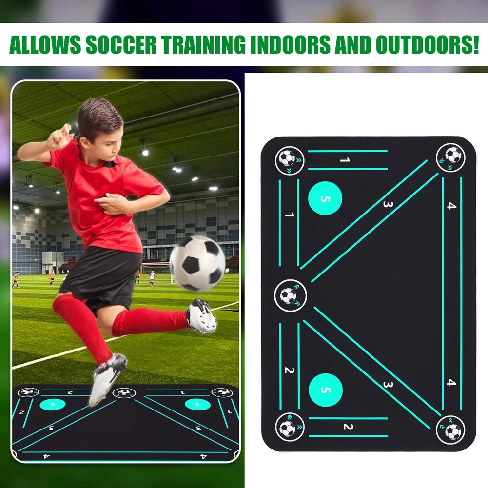 【Supernew】Entrenador de Tacos de Fútbol, Tapete de Entrenamiento de Fútbol para Práctica de Pies, Tapete Antideslizante para Entrenamiento de Postura y Pasos en Fútbol