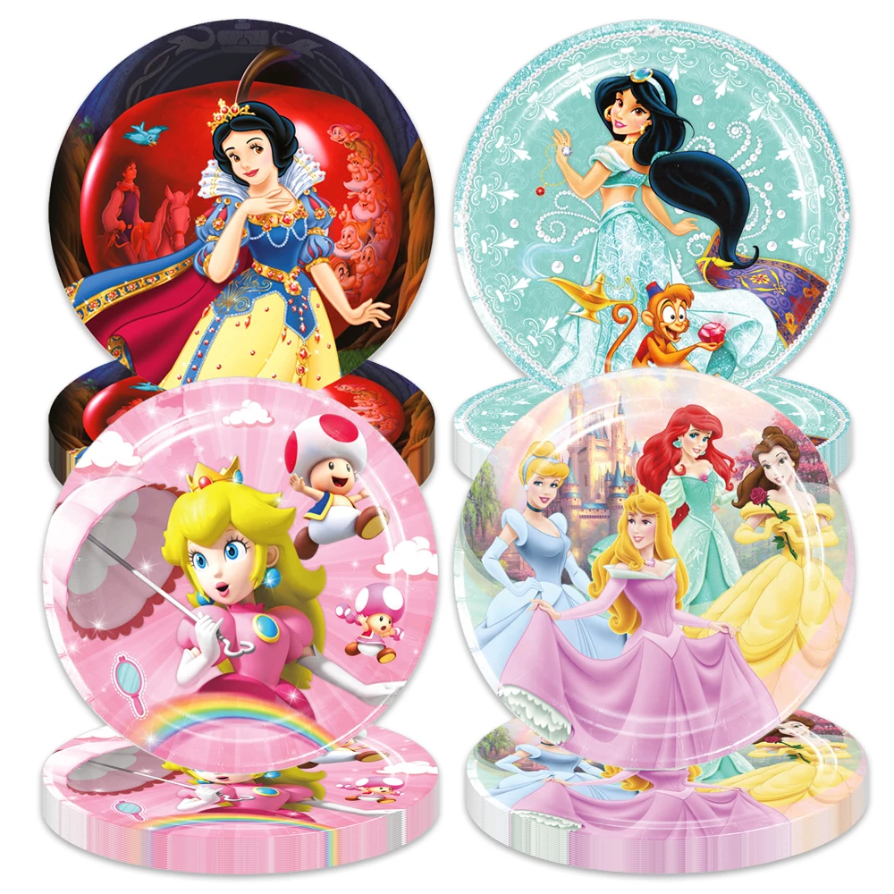 

Disney Snow White Princess Theme 10pcs/lot Kids Favor Happy Birthday Party Tableware Disposable Paper Plate Decoration Plates