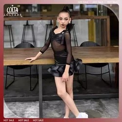 Autumn and Winter Latin Dance Costume for Women and Children Online Celebration Professional Training Costume for Girls