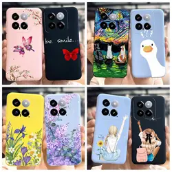 Silicone Case For Xiaomi 14 5G Cover Fashion Butterfly Flower Soft Protective Bumper For Xiaomi 14 Pro Fundas Mi 14 Ultra Hoesje