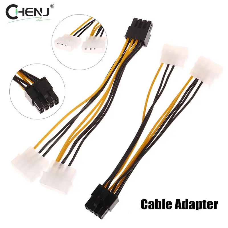 17cm 8Pin To Dual 4Pin Video Card Power Cord Y Shape 8 Pin PCI Express To Dual 4 Pin Molex Graphics Card Power Cable Adapter