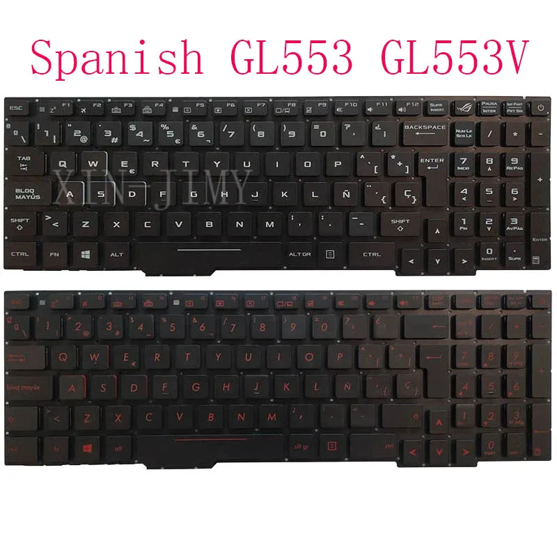 

Spanish Backlit Keyboard for ASUS GL553 GL553V GL553VW ZX553VD ZX53V ZX73 FX553VD FX53VD FX753VD FZ53V GL753 GL753V GL753VE RGB