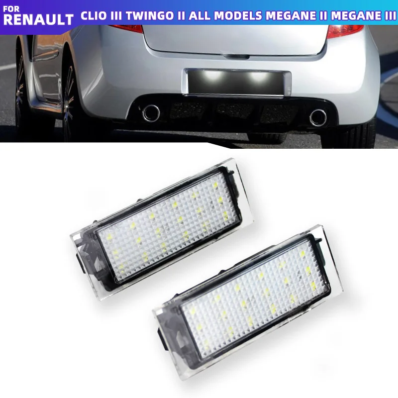 LED Car License Number Plate Light for Renault Megane 3 Clio Laguna 2 Megane 3 Twingo Master Vel Satis Lamp Car Products