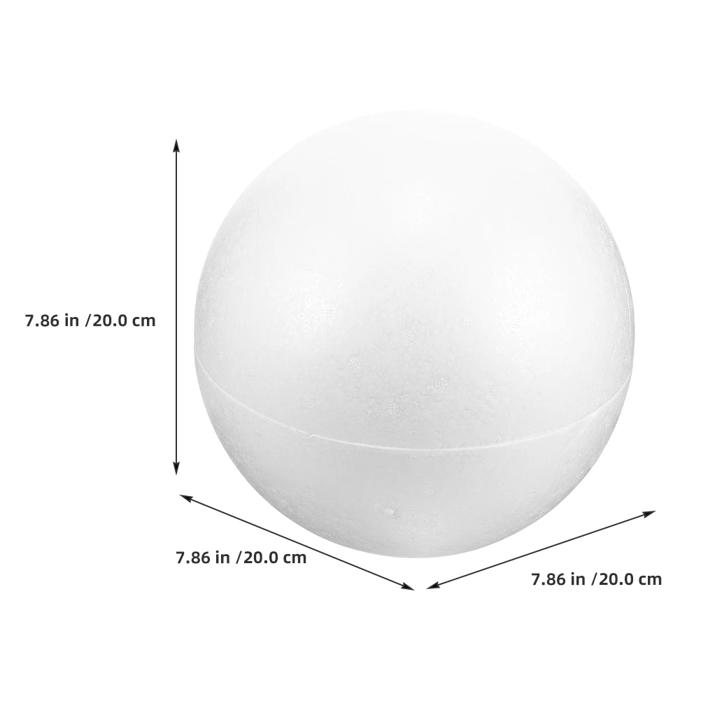 Foam 20cm White DIY Wedding Decorative Craft Balls Hollow Sphere Polystyrene Home Decor Foam Circles Handicrafts view 3