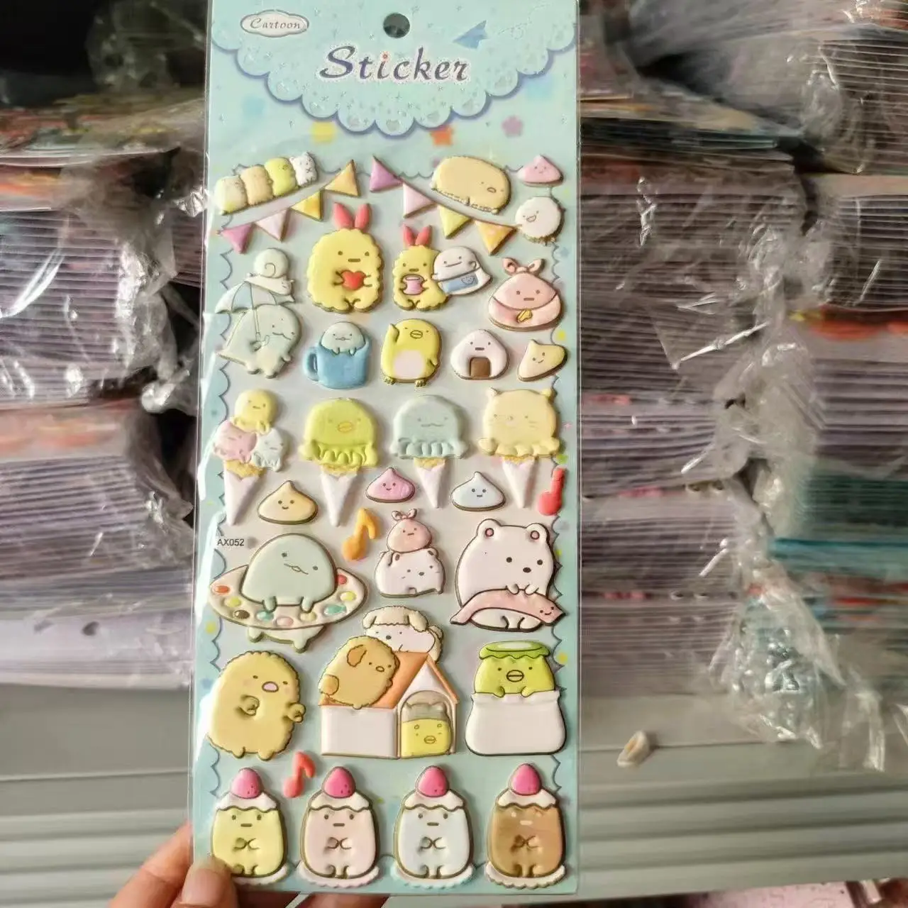 Criatura de canto japonesa 3d tridimensional bolha adesivos feitos à mão jardim de infância crianças decoração recompensa adesivos