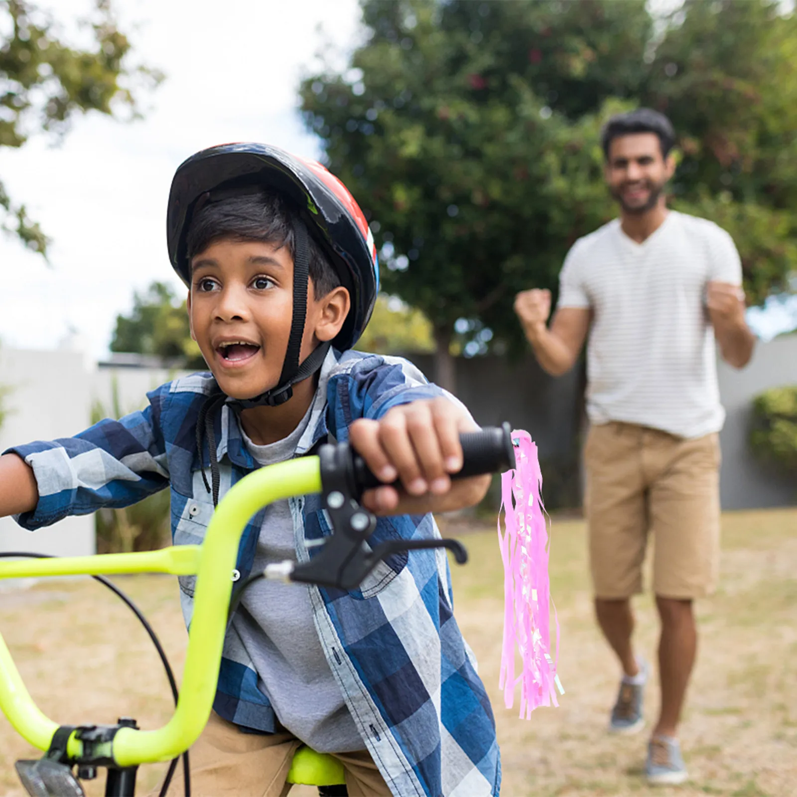

Пара розовых блестящих лент-кисточек для руля детских велосипедов, трехколесных велосипедов и самокатов, аксессуары для руля