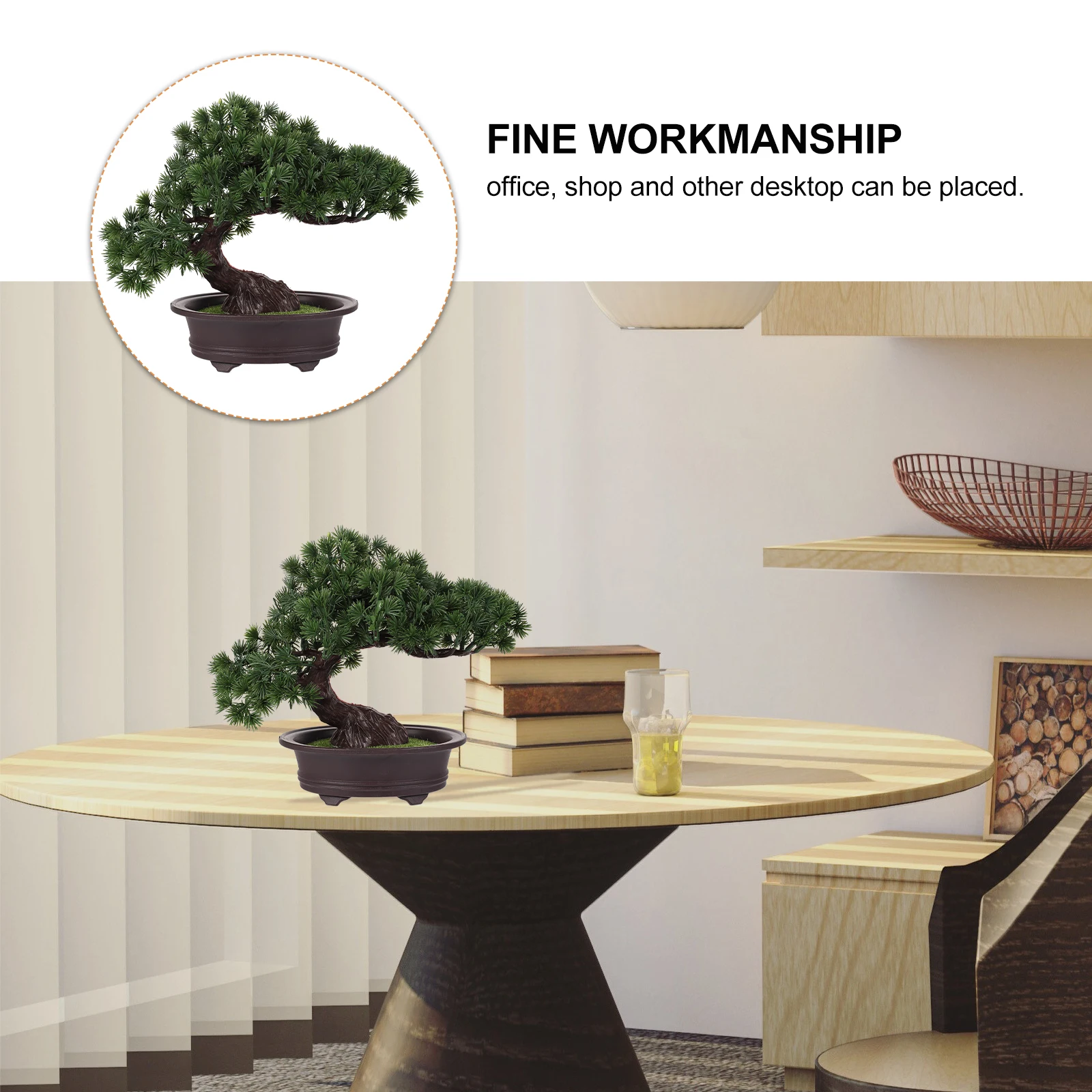 

Artificial Pine Simulation Bonsai nament Realistic Indoor Decoration Plastic Potted Plant Home Hotel Club Restaurant Villa