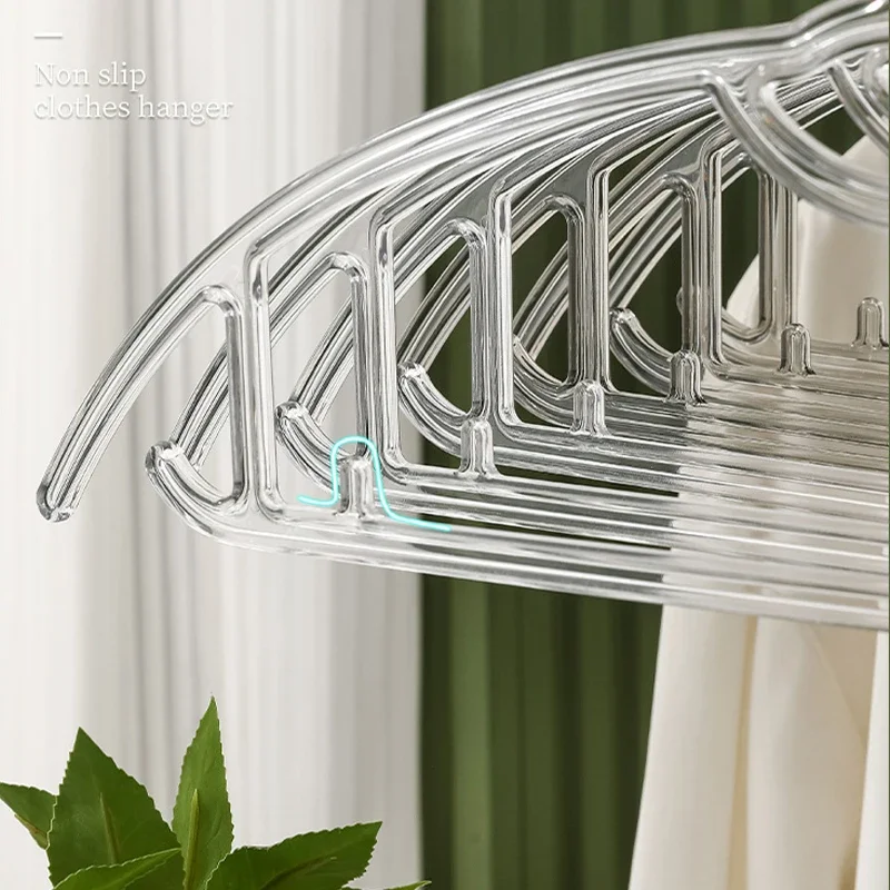 Premium Clear Hangers,Durable PET No Shoulder Bump Suit Hangers for Save Closet Space,Rounded Hanger for Sweater Jackets Pants 4