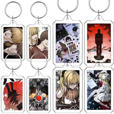 Death Note Keychain Anime Cartoon Yagami Light Acrylic Pendant Backpack Accessories Creative Student Decorate Photo Frames Gift