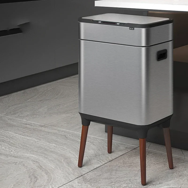 

Large Smart Kitchen Trash Can Bathroom Garbage Luxury Automatic Separate Trash Stainless Steel Wastebin Cubo Basura Smart Home