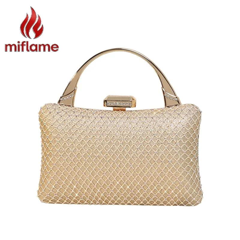 

Evening Bag for Women Rhinestone Clutch Purse Sparkly Crystal Party Handbag Metal Handle Formal Wedding Glitter Dressy