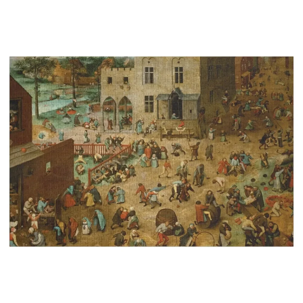 

Children’s Games - Pieter Bruegel the Elder, 1560 Jigsaw Puzzle Personalized Photo Gift Wooden Adults Puzzle