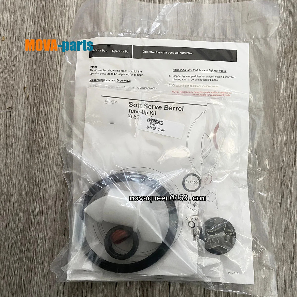 Ice Cream Maker Parts Bag X56200-10 X56200-14 TLX63146 Repair  Tune Up Kit For C708 Ice Cream Machine