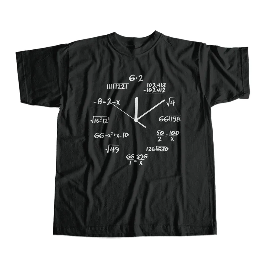 THE COOLMIND 100% cotton funny math clock print men T shirt casual loose funny men t shirt cool t-shirt men tee shirts tops