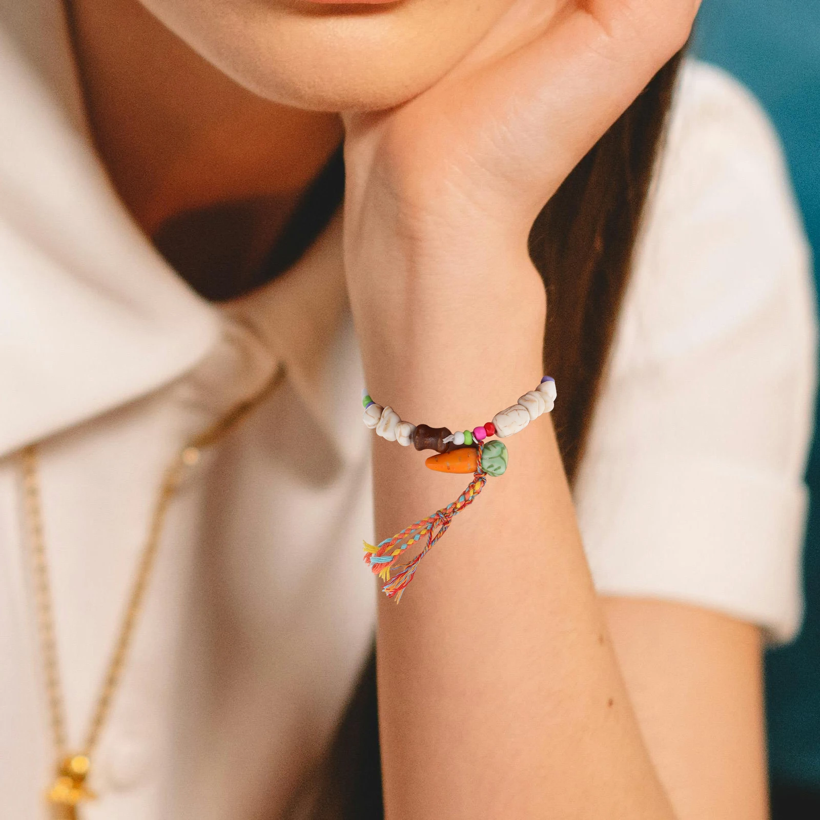 

Браслет с кроликом, сделай сам, пасхальные ожерелья, украшения с морковью, ювелирные изделия с кроликом, очаровательные керамические браслеты с животными для женщин