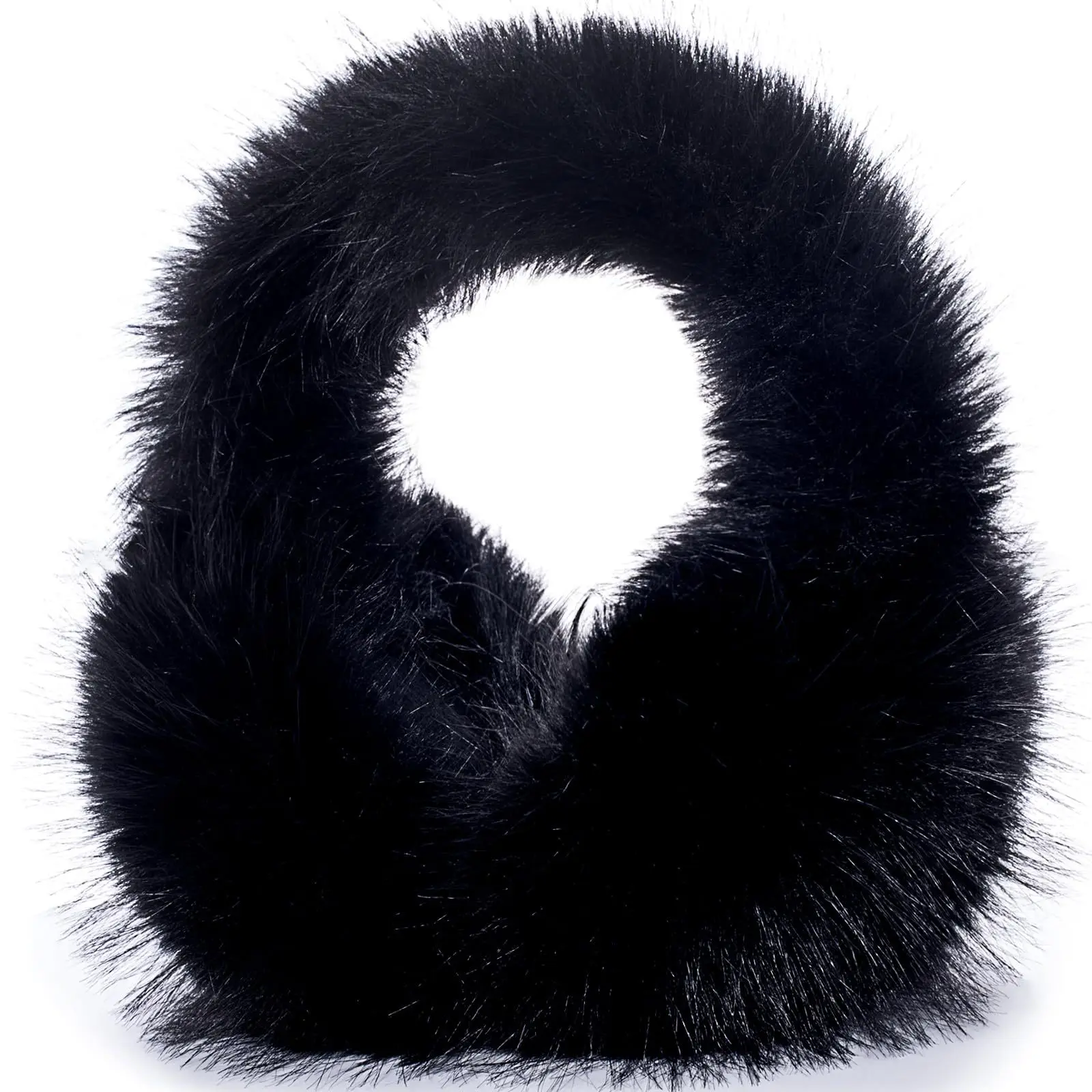 أغطية أذن من فراء الأرنب الصناعي - قابلة للطي ولطيفة بلون سادة مقاومة للرياح للشتاء في الهواء الطلق