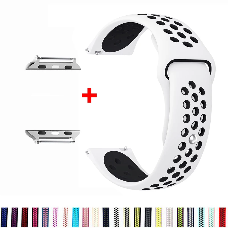 Sport Silicone Strap For Apple Watch Band 44mm 45mm 49mm 41mm 42mm 38 40mm correa Bracelet iwatch Series 5 4 6 7 8 9 Ultra 2 SE