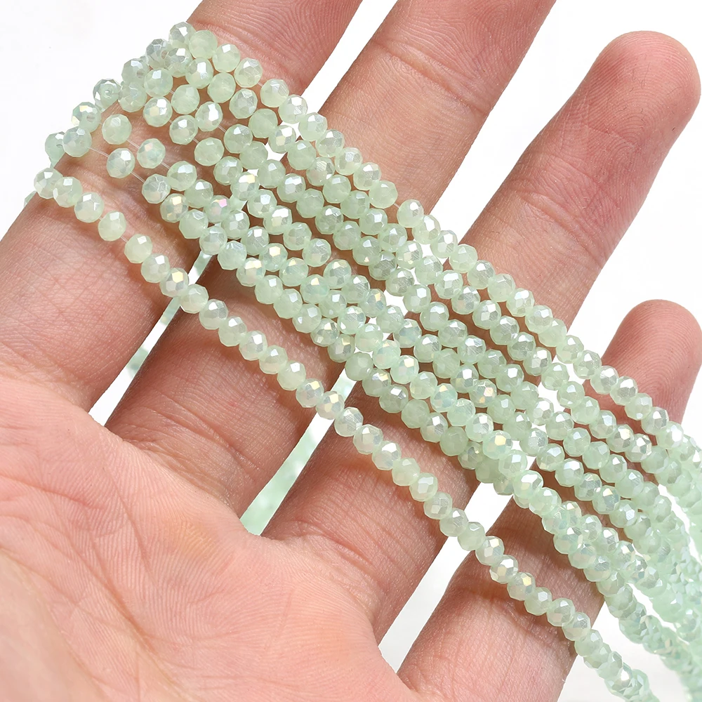 120 Stück Kristallglasperlen, Rondelle, aus Österreich, facettiert, lose, runde Perlen zum Basteln von Schmuck, für DIY-Halsketten und Armbänder. – Detail 22