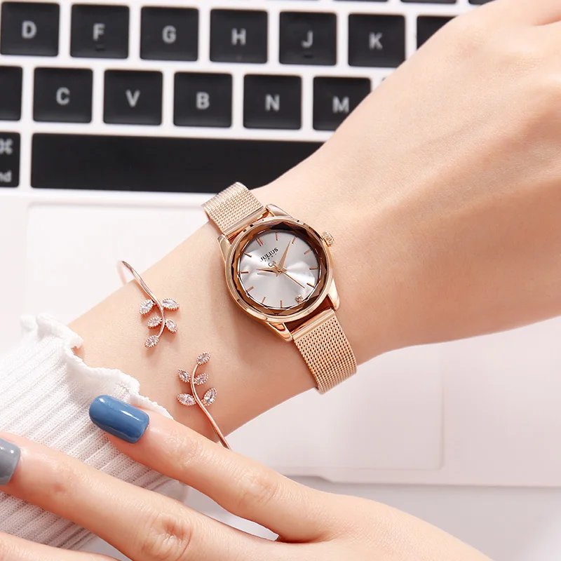 Top Julius Lady Women\'s Watch MIYOTA Fashion Hours Stainless Steel Bracelet Business Clock Girl\'s Birthday Valentine Gift Box