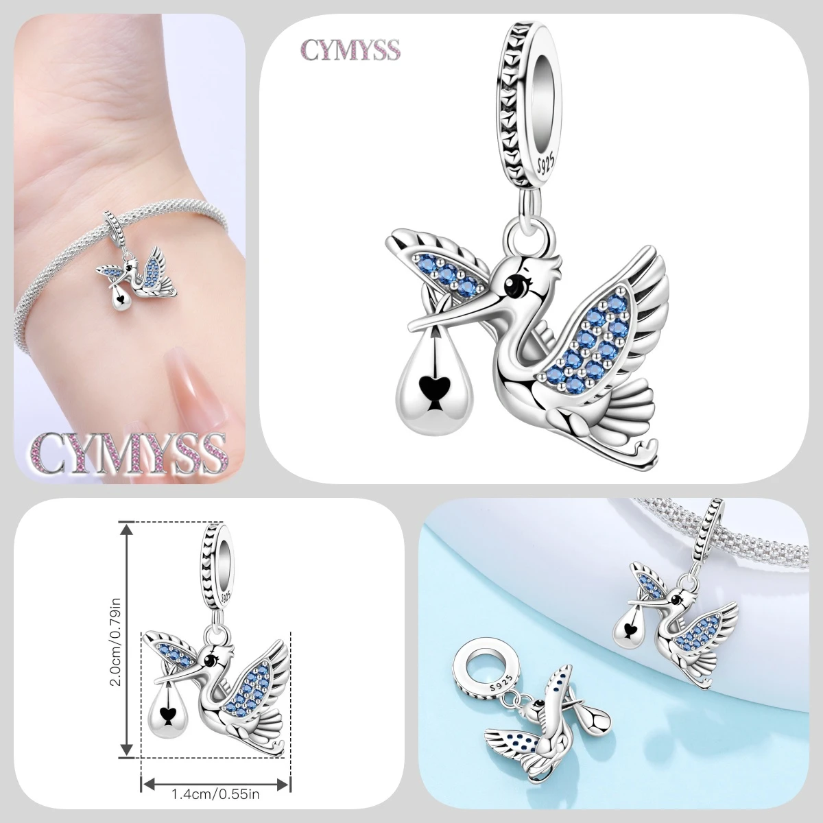 Zierlicher Anhänger aus 925er Sterlingsilber mit Engel-Gebetsperle, passend für Armreif, Armband, Halskette, DIY-Schmuck, Geburtstagsgeschenk für Frauen – Detail 30