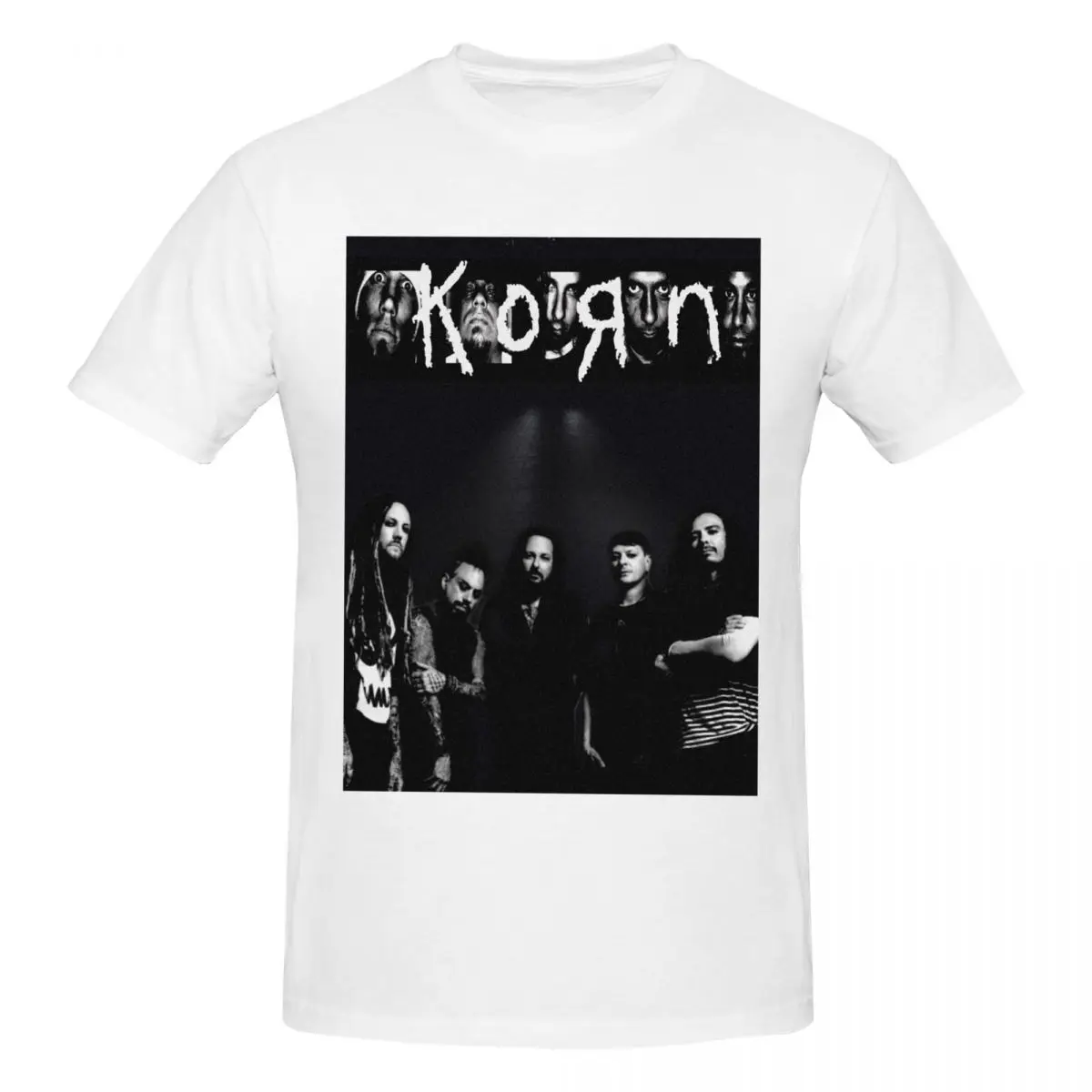 

Music Rock Korn Band Heavy Metal Men T-Shirt Fashion Oversized T Shirts Men's Crew Neck Cotton Tees Short Summer Male