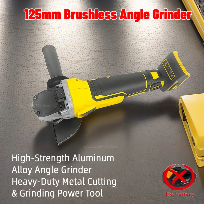 125mm Brushless Angle Grinder Bare Tool Metal Polishing Cutting Machine for Dewalt Batteries Rechargeable Pin Saw for DIY Use