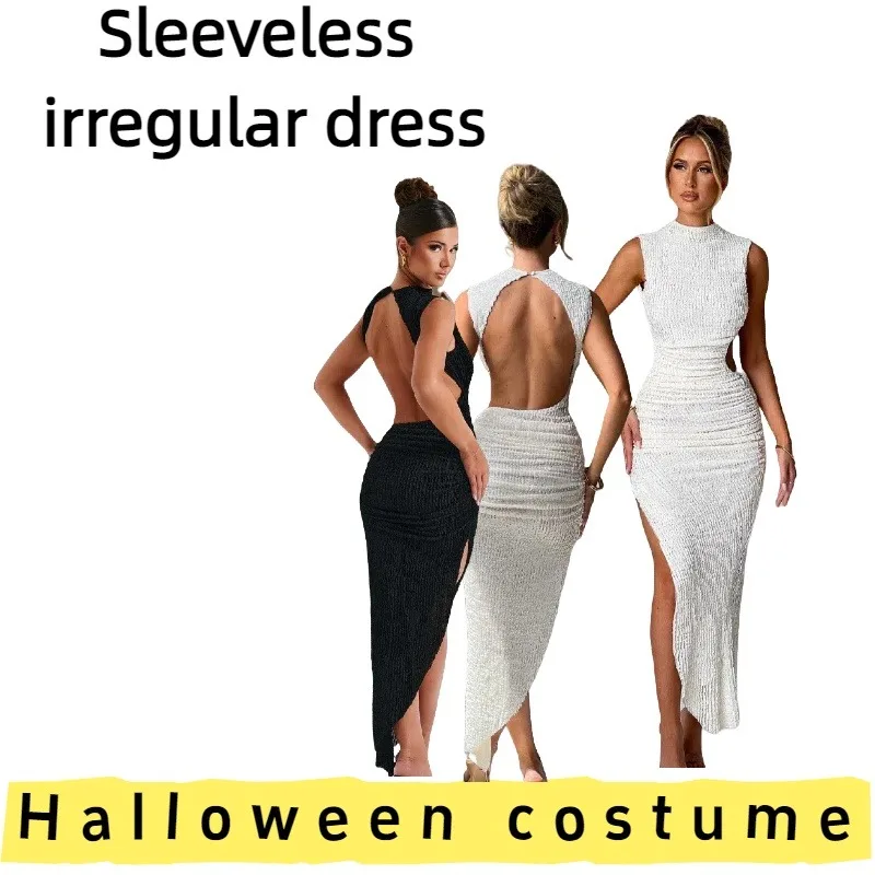 

Женское облегающее асимметричное платье без рукавов для повседневной носки Повседневные прогулки Выходные встречи Летние поездки и специальные мероприятия