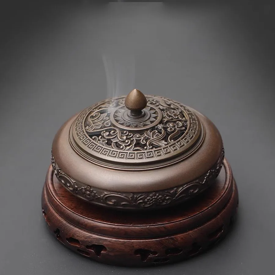 

Ornament Incense Burner Holder Vintage Copper Chinese Incense Burner Oriental Burner Traditional Portable Incensario Home Decor