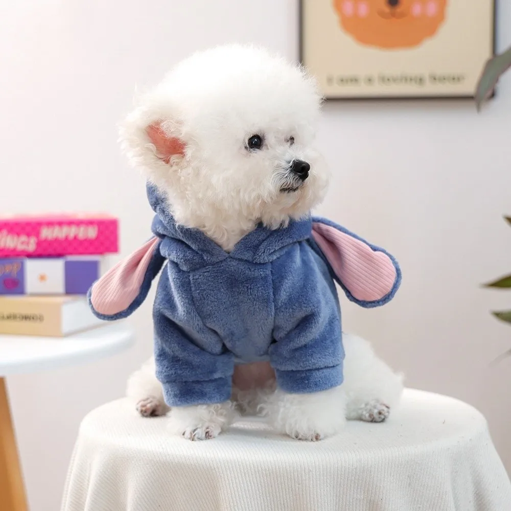

Fashion Thicken Winter Dogs Hoodie Comfortable Cartoon Dog Sweatshirt Two Legged Design Pet Transformation Outfit Autumn Winter